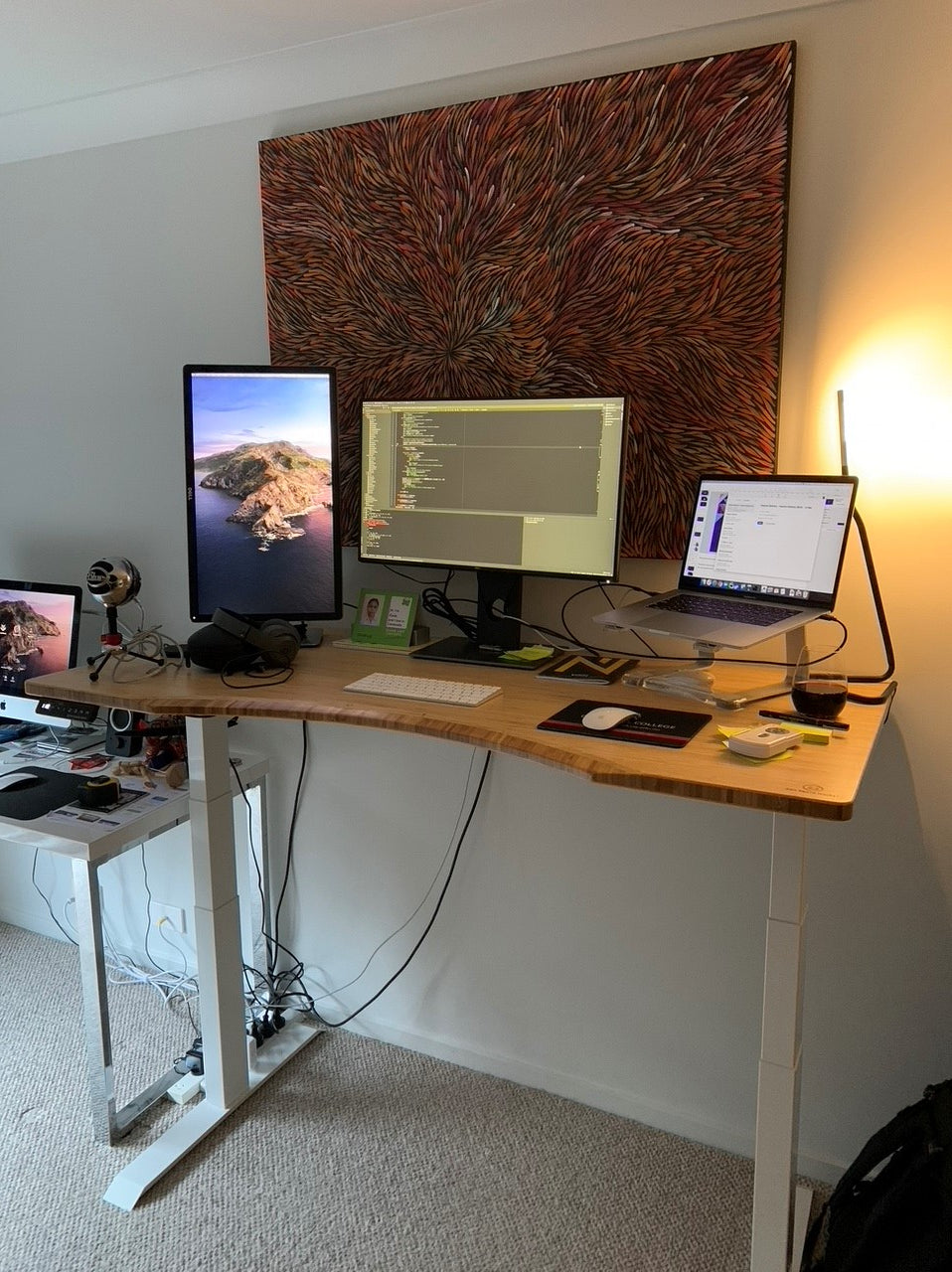 Stando Arena Bamboo Ergo Edge Sit Stand Desk