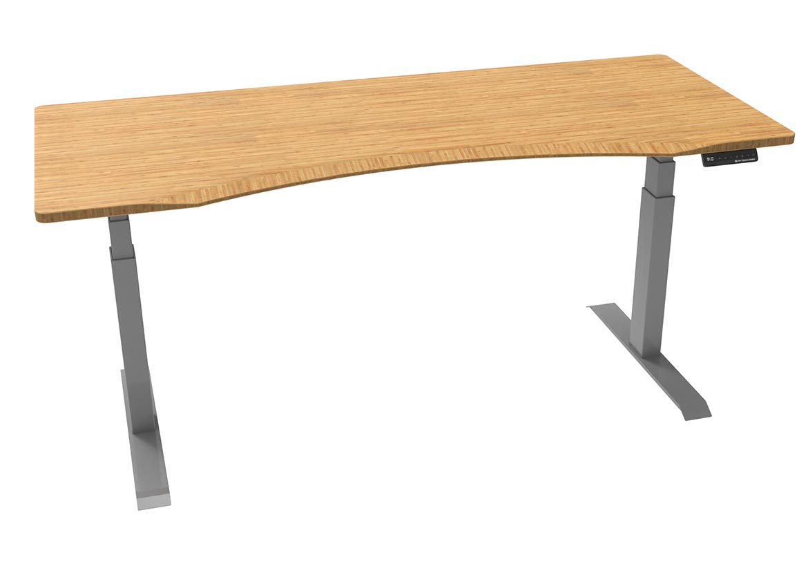 Stando Arena Bamboo Ergo Edge Sit Stand Desk