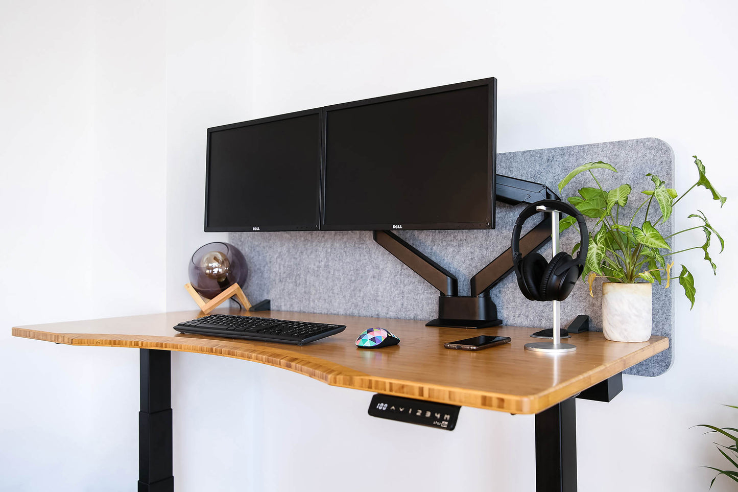 Stando Arena Bamboo Ergo Edge Sit Stand Desk