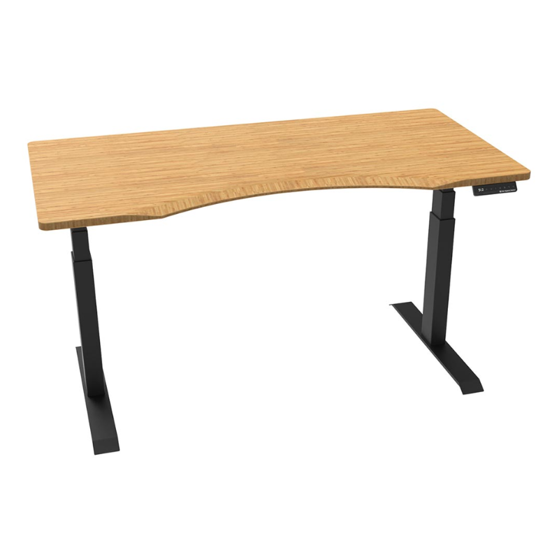 Bamboo Ergo Edge Desk Matte Black Legs