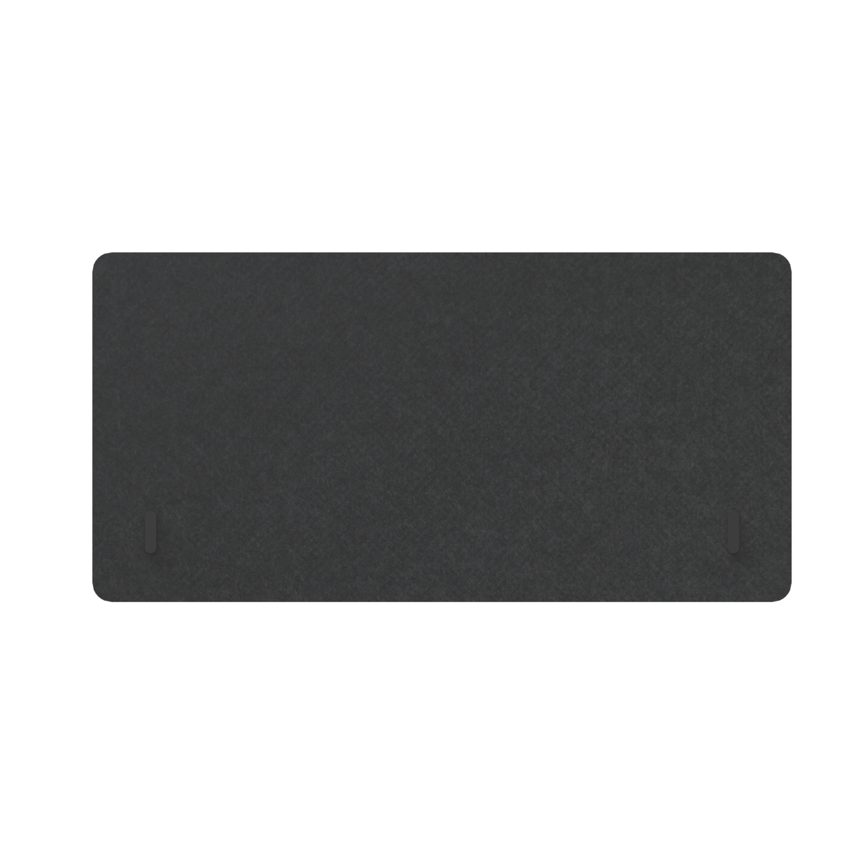 A tall acoustic desk partition in gray color, made of recycled plastic, providing privacy and sound insulation in an office setting.