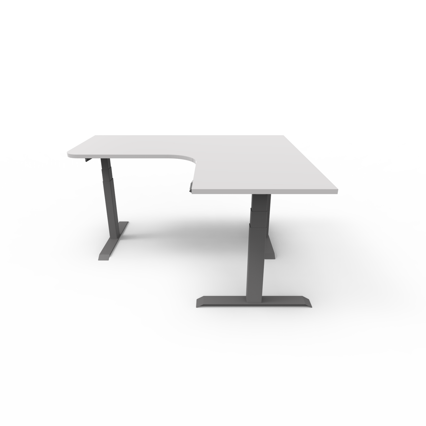Summit Height Adjustable Corner Desk with Custom Melamine Desktop - Right Return