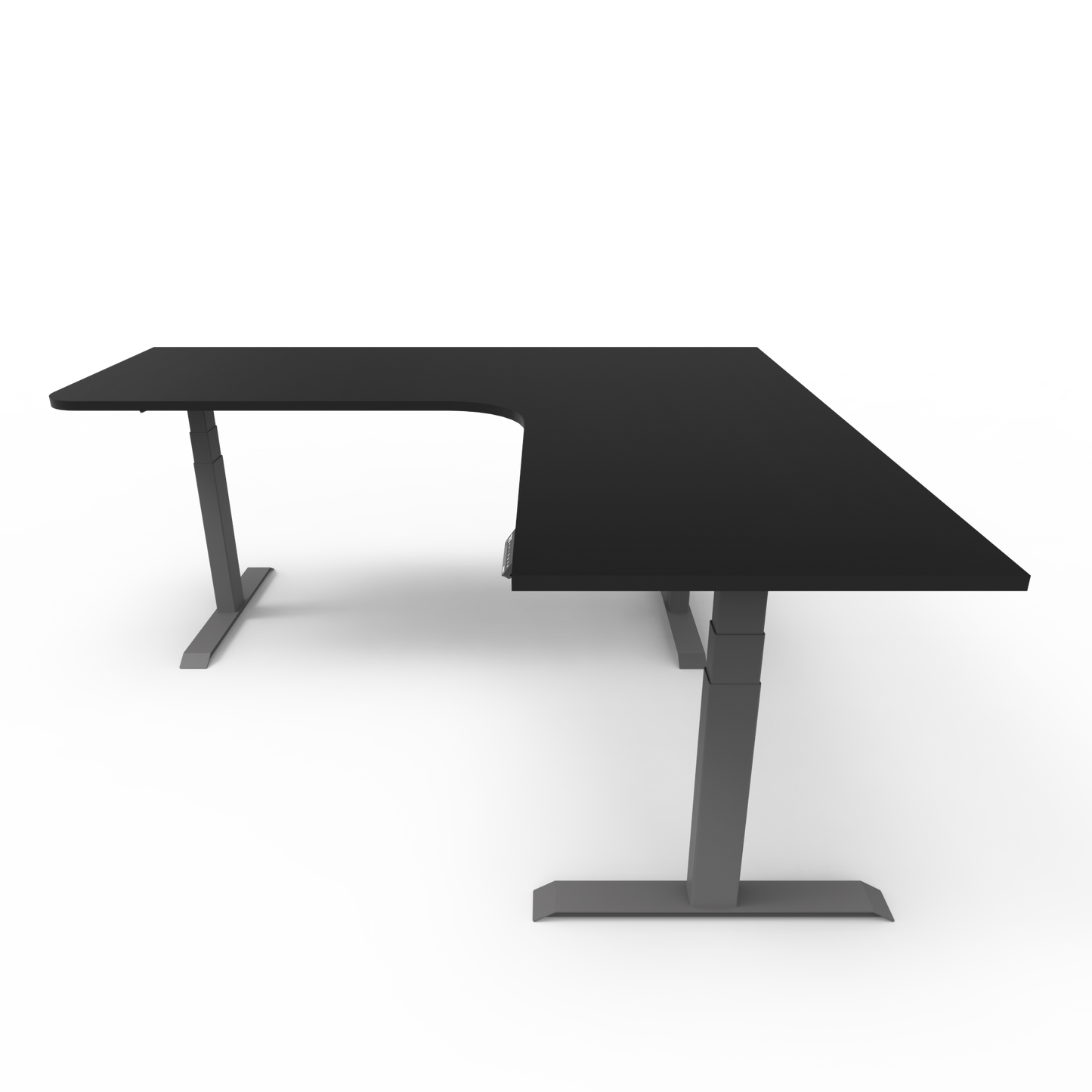 Summit Height Adjustable Corner Desk with Custom Melamine Desktop - Right Return