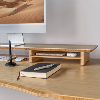 Bamboo Desk Riser With Shelf