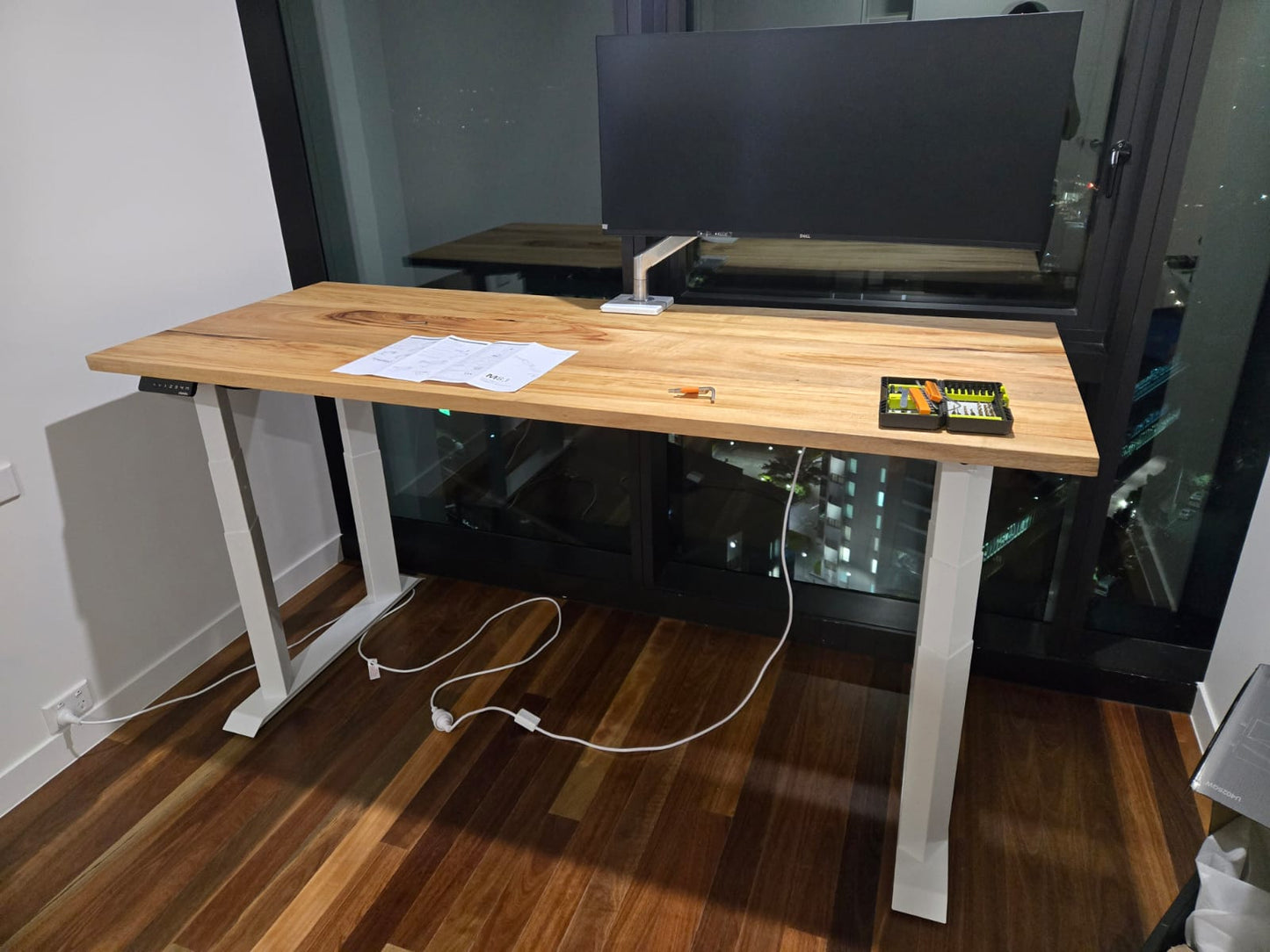 Stando Heavy Duty Standing Desk with Custom Timber Desk Top