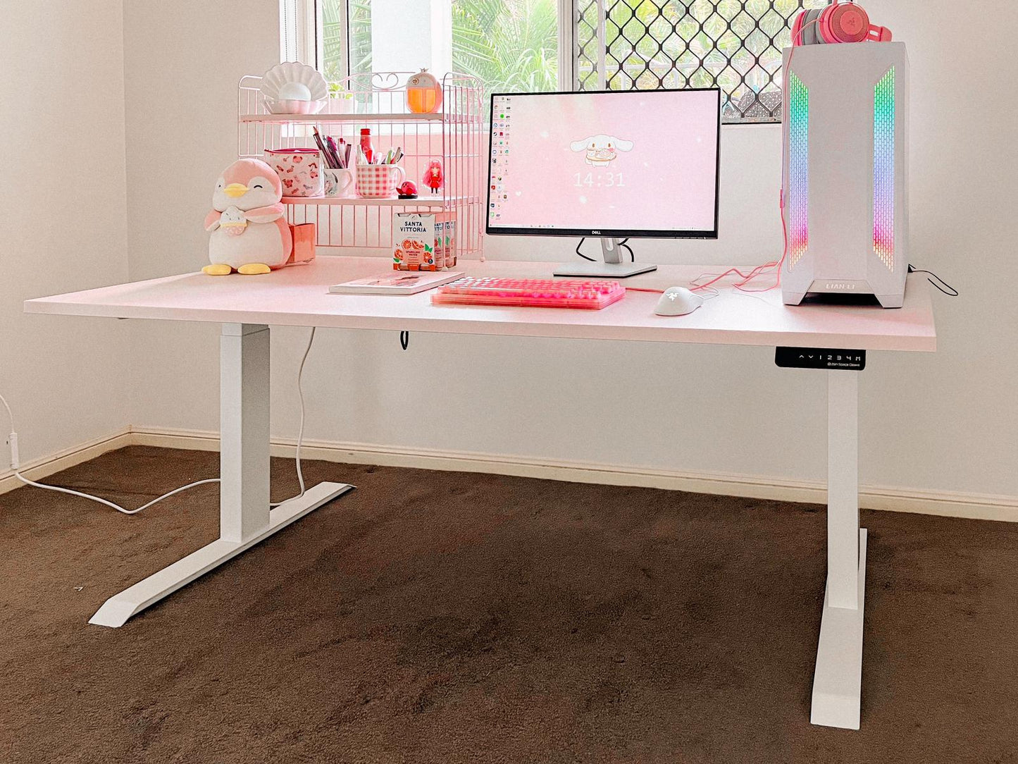 Clearance Stando Arena Melamine Standing Desk - Pastel Pink