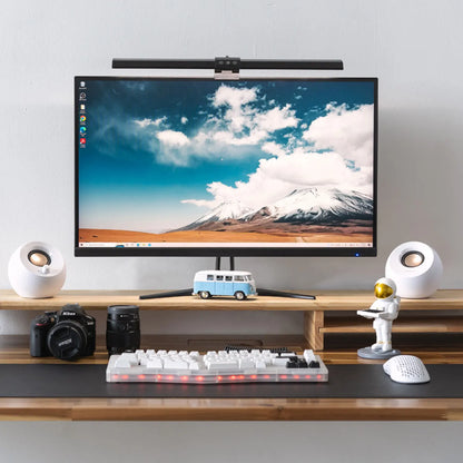 Bamboo Desk Riser With Shelf