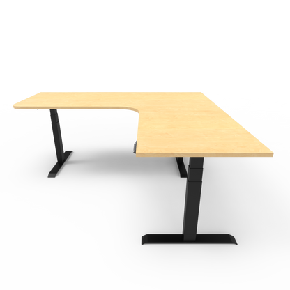 Summit Series Custom Melamine Corner Sit Stand Desk - Right Return