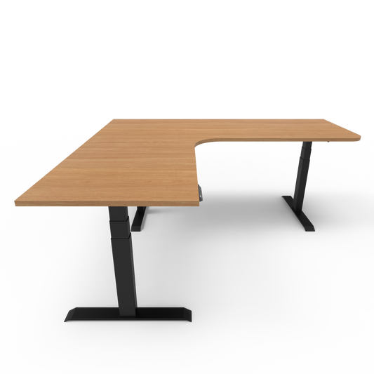 Summit Height Adjustable Corner Desk with Custom Melamine Desktop - Left Return