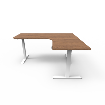 Summit Series Custom Melamine Corner Sit Stand Desk - Right Return