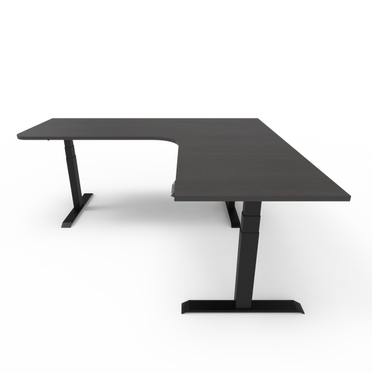 Summit Height Adjustable Corner Desk with Custom Melamine Desktop - Right Return