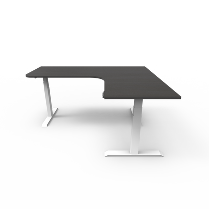 Summit Series Custom Melamine Corner Sit Stand Desk - Right Return
