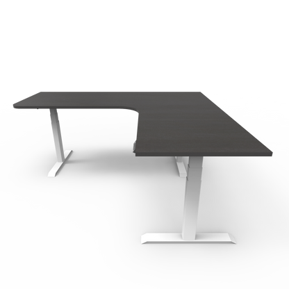 Summit Series Custom Melamine Corner Sit Stand Desk - Right Return