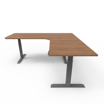 Summit Series Custom Melamine Corner Sit Stand Desk - Right Return