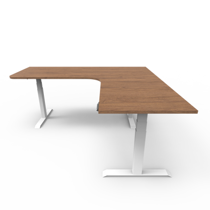 Summit Series Custom Melamine Corner Sit Stand Desk - Right Return