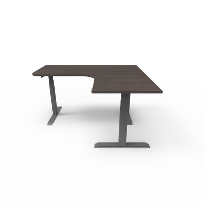 Summit Series Custom Melamine Corner Sit Stand Desk - Right Return