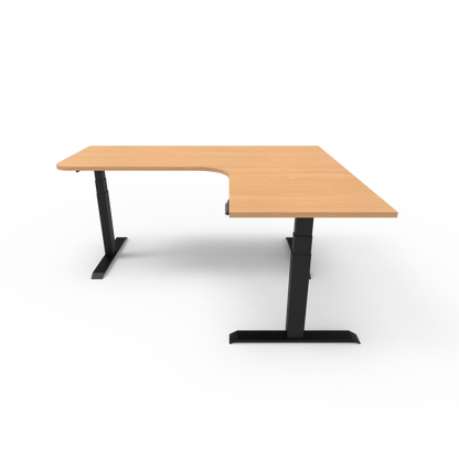 Summit Series Custom Melamine Corner Sit Stand Desk - Right Return