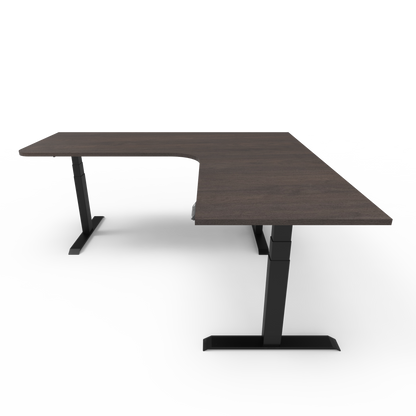 Summit Series Custom Melamine Corner Sit Stand Desk - Right Return