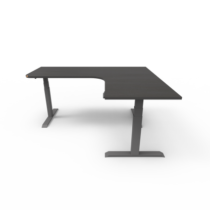 Summit Series Custom Melamine Corner Sit Stand Desk - Right Return