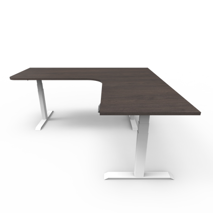 Summit Series Custom Melamine Corner Sit Stand Desk - Right Return