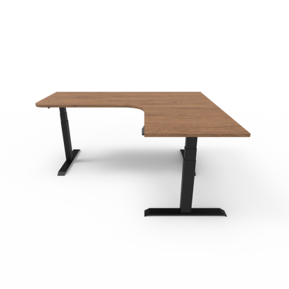 Summit Series Custom Melamine Corner Sit Stand Desk - Right Return