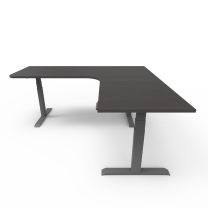 Summit Series Custom Melamine Corner Sit Stand Desk - Right Return