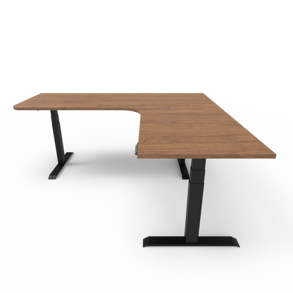 Summit Series Custom Melamine Corner Sit Stand Desk - Right Return