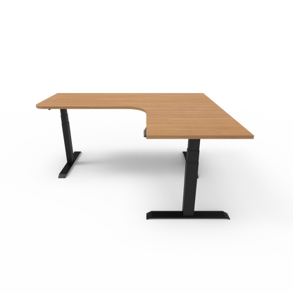 Summit Series Custom Melamine Corner Sit Stand Desk - Right Return