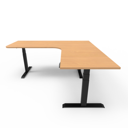 Summit Series Custom Melamine Corner Sit Stand Desk - Right Return