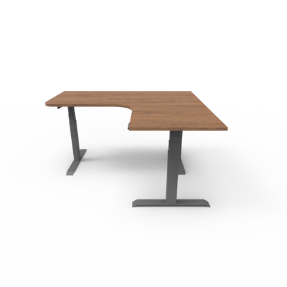 Summit Series Custom Melamine Corner Sit Stand Desk - Right Return