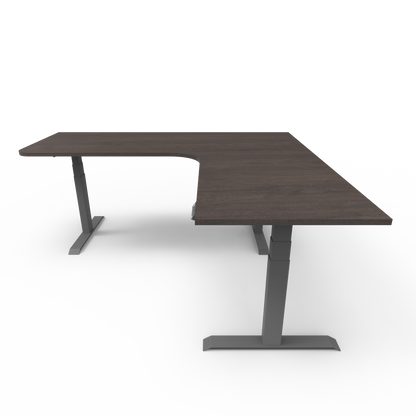 Summit Series Custom Melamine Corner Sit Stand Desk - Right Return