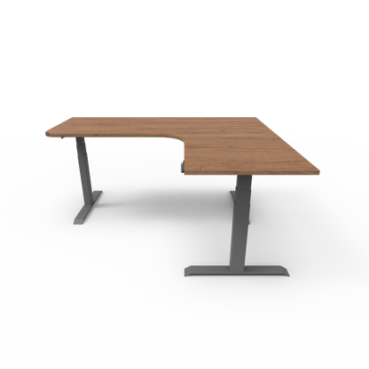 Summit Series Custom Melamine Corner Sit Stand Desk - Right Return