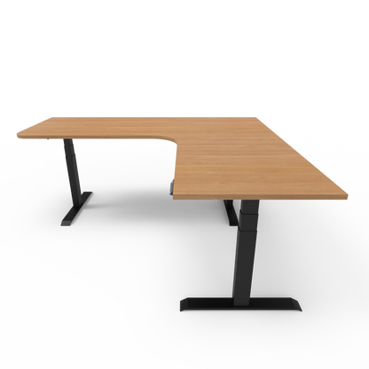 Summit Series Custom Melamine Corner Sit Stand Desk - Right Return