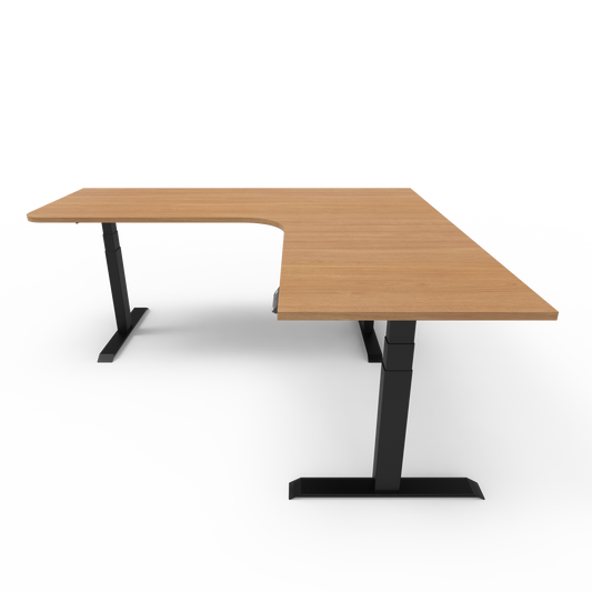 Summit Height Adjustable Corner Desk with Custom Melamine Desktop - Right Return