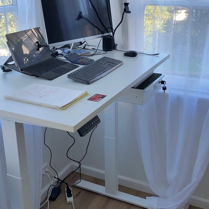 Arena Series White Melamine Sit Stand Desk
