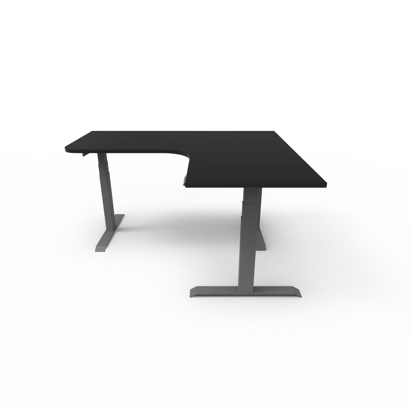 Summit Height Adjustable Corner Desk with Custom Melamine Desktop - Right Return