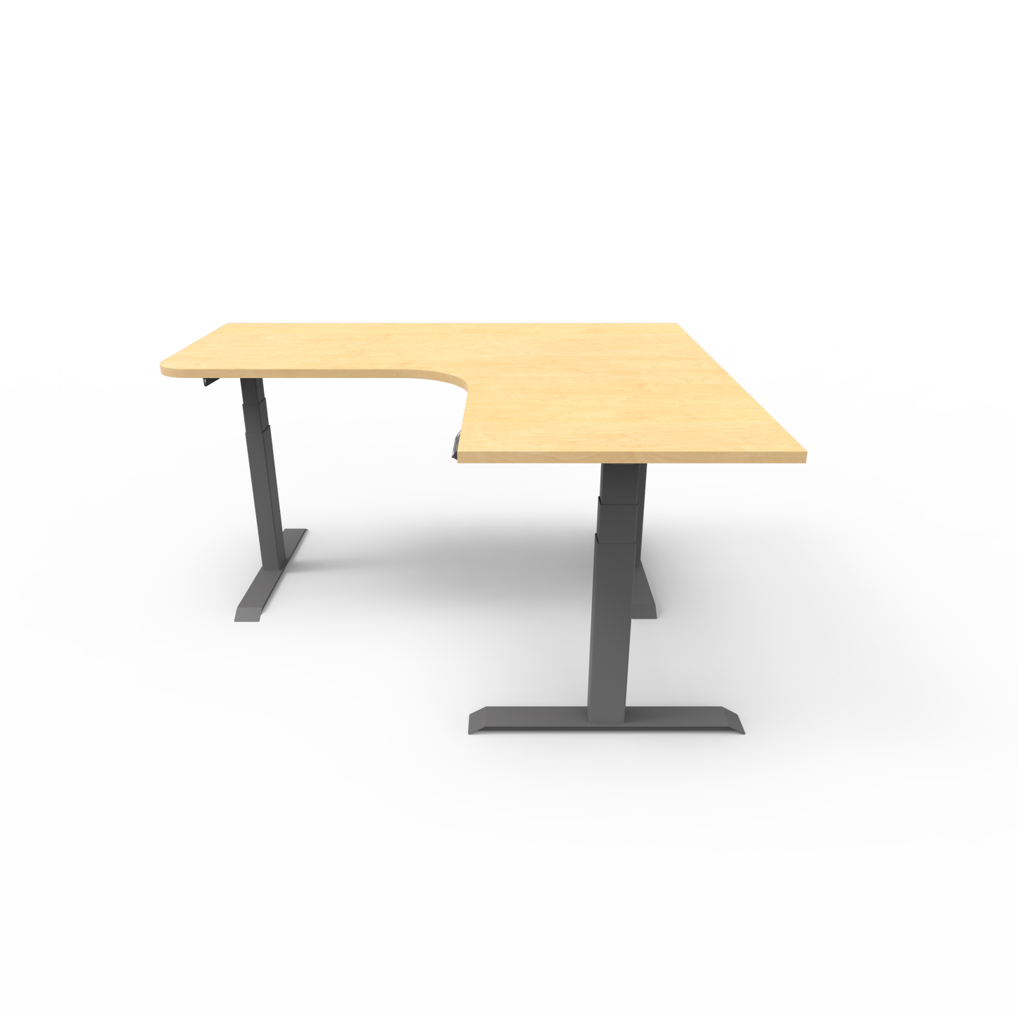 Summit Height Adjustable Corner Desk with Custom Melamine Desktop - Right Return