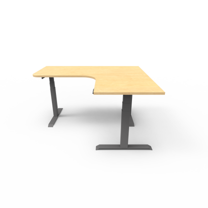 Summit Series Custom Melamine Corner Sit Stand Desk - Right Return