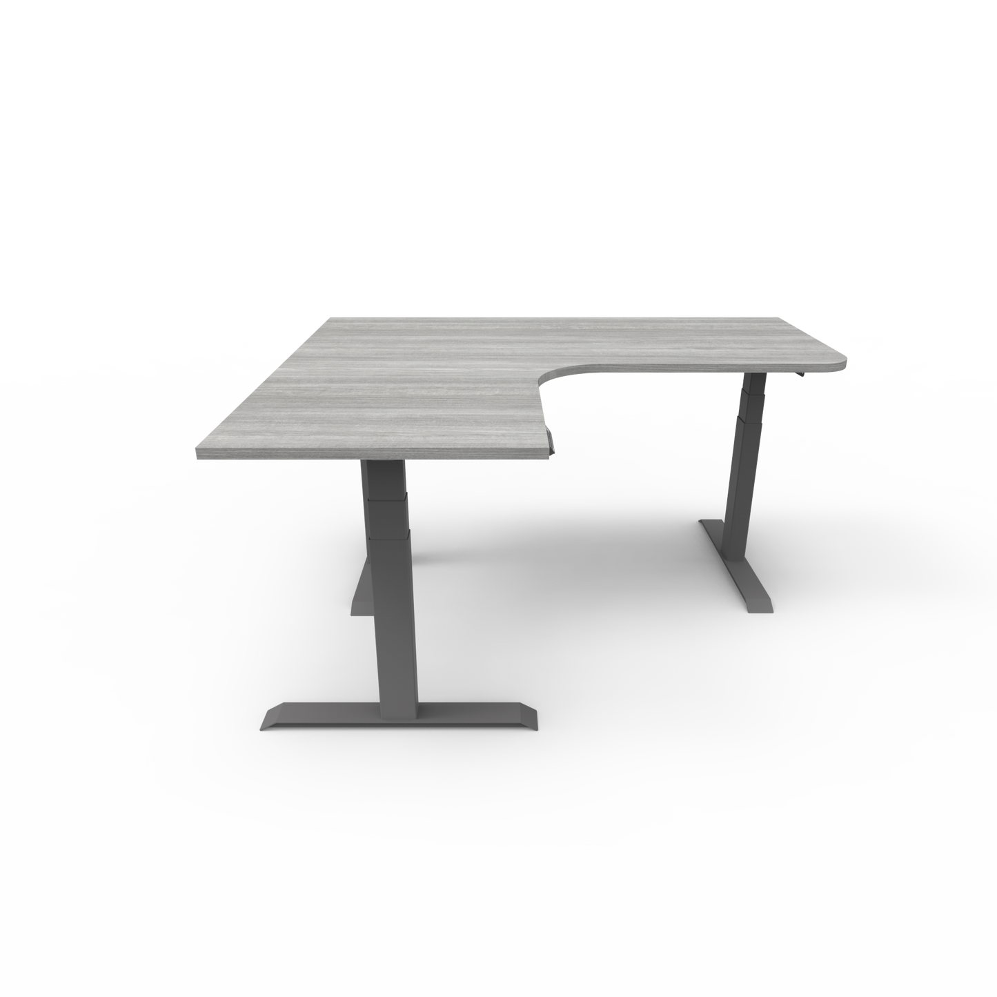 Summit Height Adjustable Corner Desk with Custom Melamine Desktop - Left Return