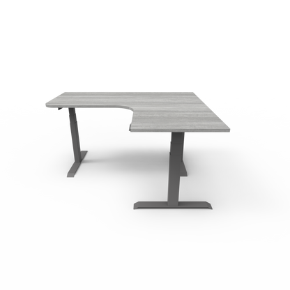 Summit Series Custom Melamine Corner Sit Stand Desk - Right Return