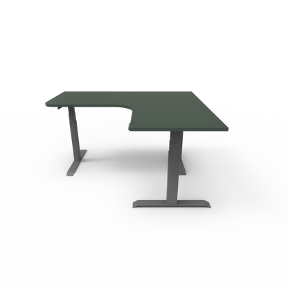 Summit Series Custom Melamine Corner Sit Stand Desk - Right Return