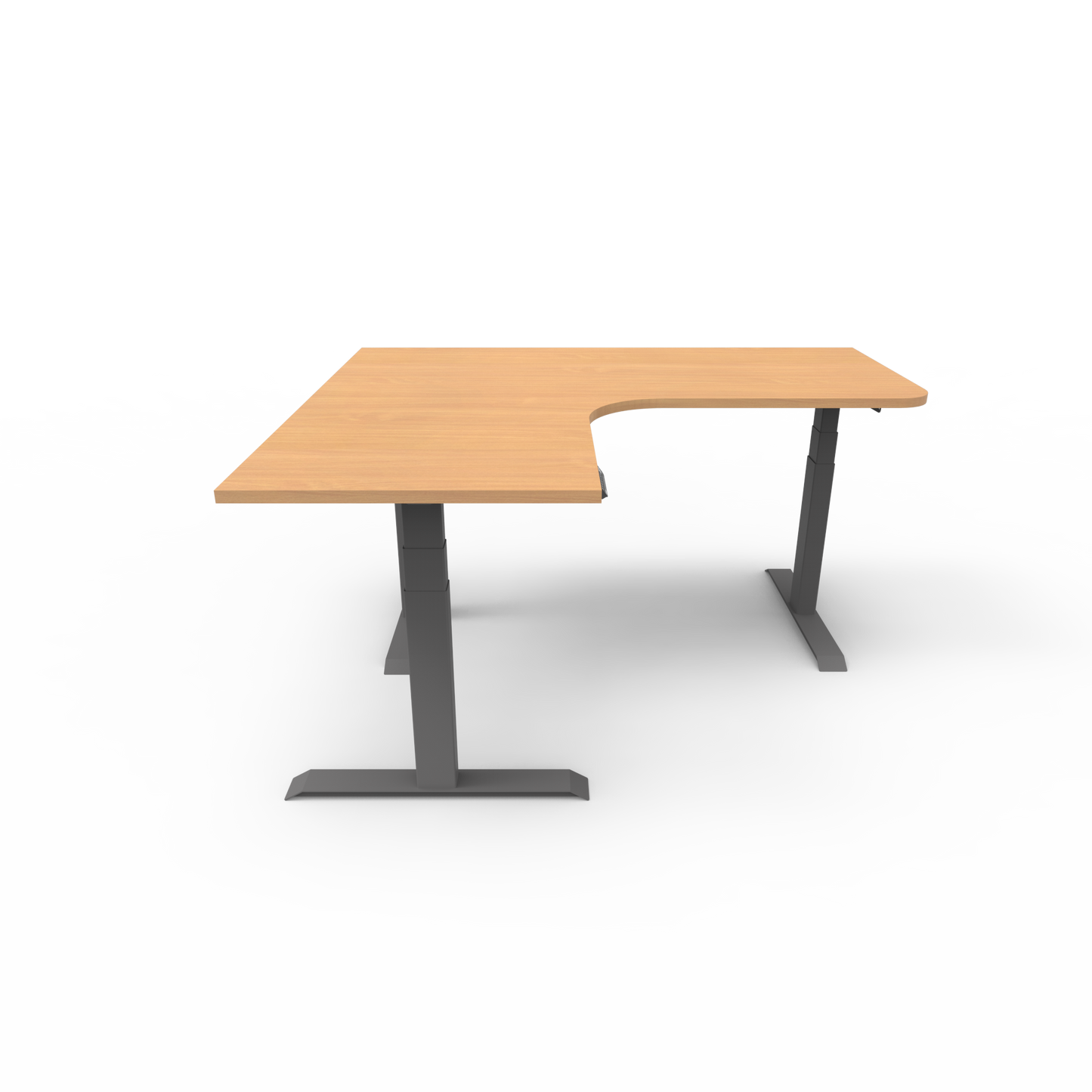 Summit Height Adjustable Corner Desk with Custom Melamine Desktop - Left Return