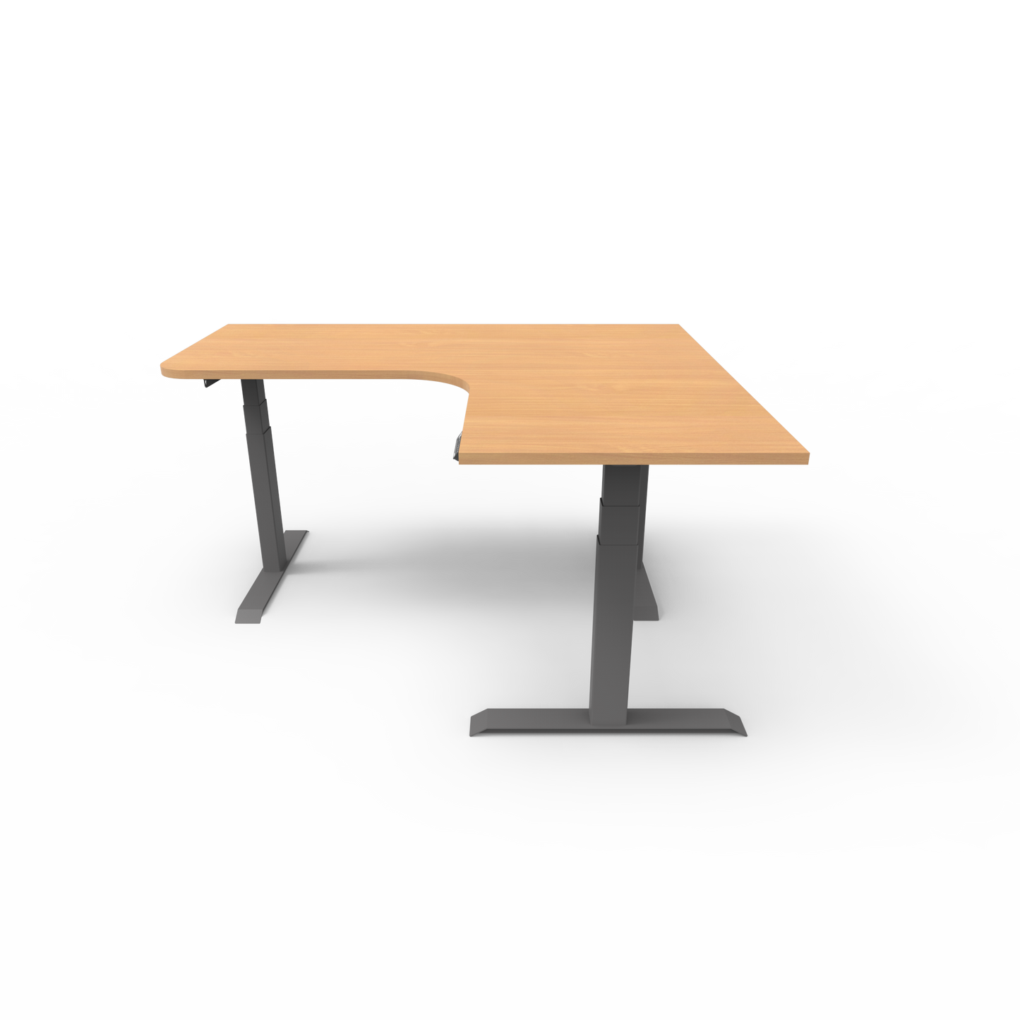 Summit Height Adjustable Corner Desk with Custom Melamine Desktop - Right Return