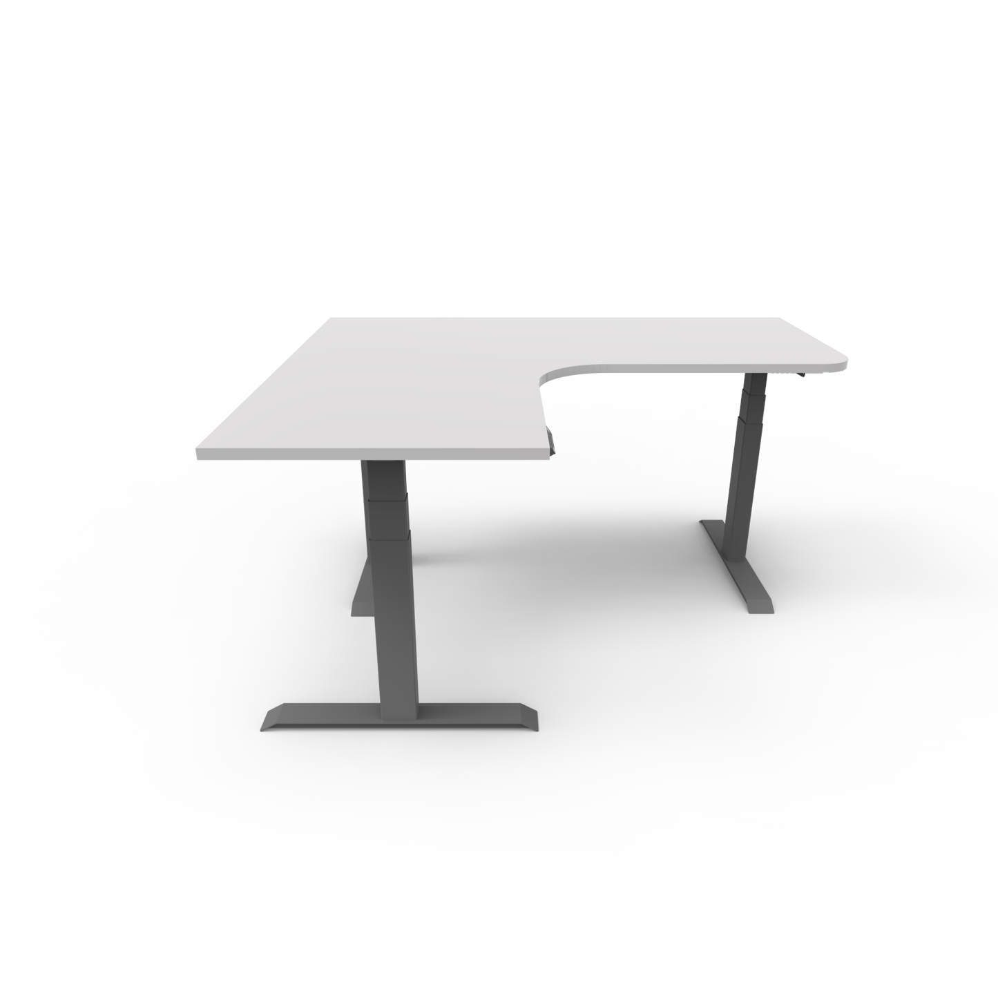 Summit Height Adjustable Corner Desk with Custom Melamine Desktop - Left Return