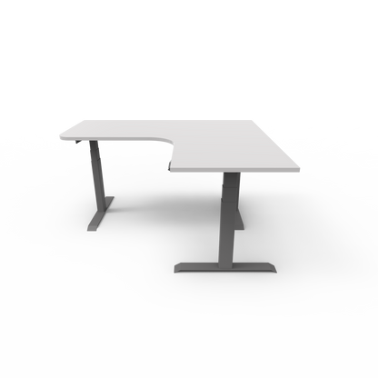 Summit Series Custom Melamine Corner Sit Stand Desk - Right Return