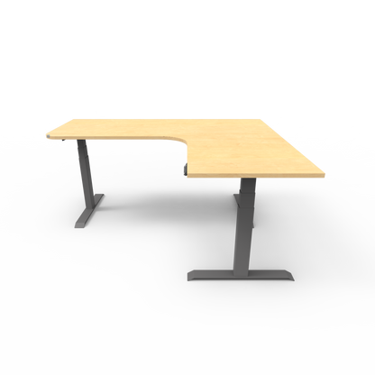 Summit Series Custom Melamine Corner Sit Stand Desk - Right Return