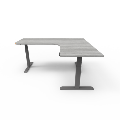 Summit Series Custom Melamine Corner Sit Stand Desk - Right Return