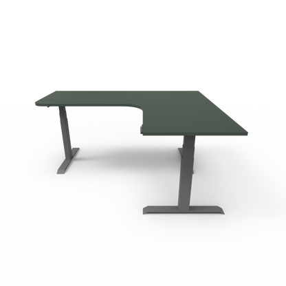 Summit Series Custom Melamine Corner Sit Stand Desk - Right Return