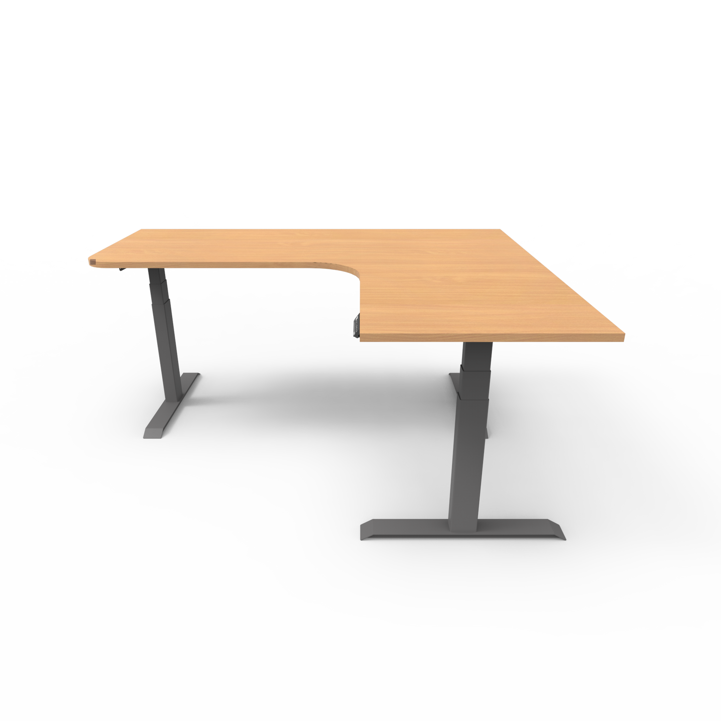 Summit Height Adjustable Corner Desk with Custom Melamine Desktop - Right Return