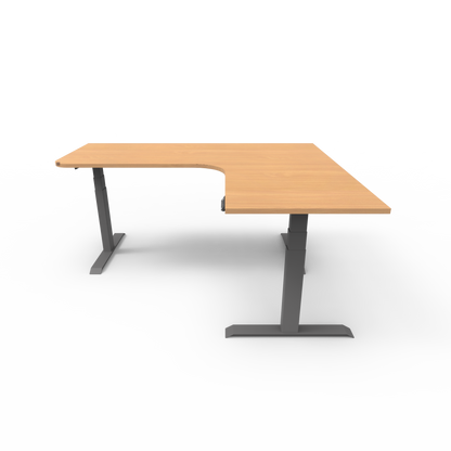 Summit Series Custom Melamine Corner Sit Stand Desk - Right Return